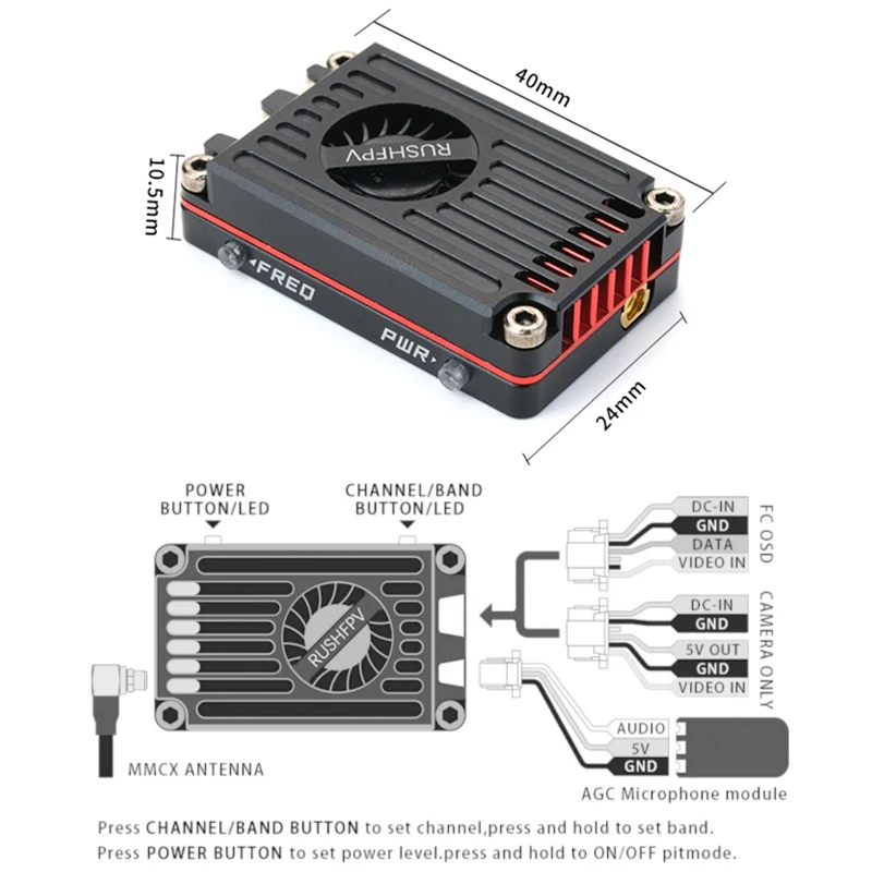 RUSH MAX SOLO 5.8GHz 2.5W VTX  - Rushfpv Rush Max Solo 5.8G 2.5W Vtx ulasan dan harga