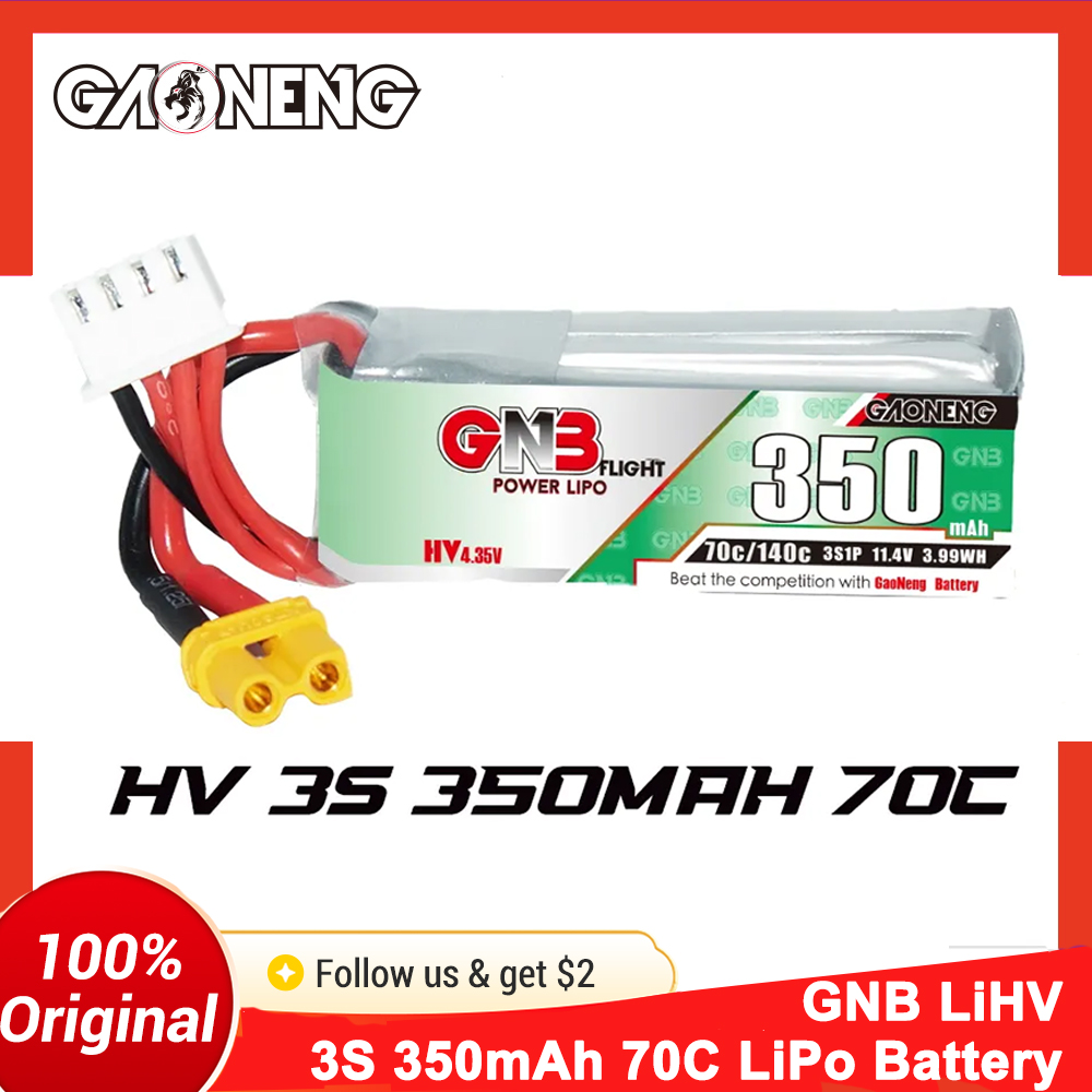 Baterai LiPo Gaoneng GNB 350mA - Walksnail Avatar Hd Goggles X ulasan dan harga