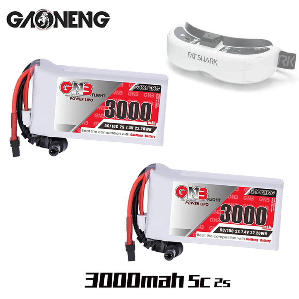 GNB 2S 7.4V 3000mAh 5C/10C Lip - Skyzone Sky04X Pro Oled Fpv Goggles ulasan dan harga