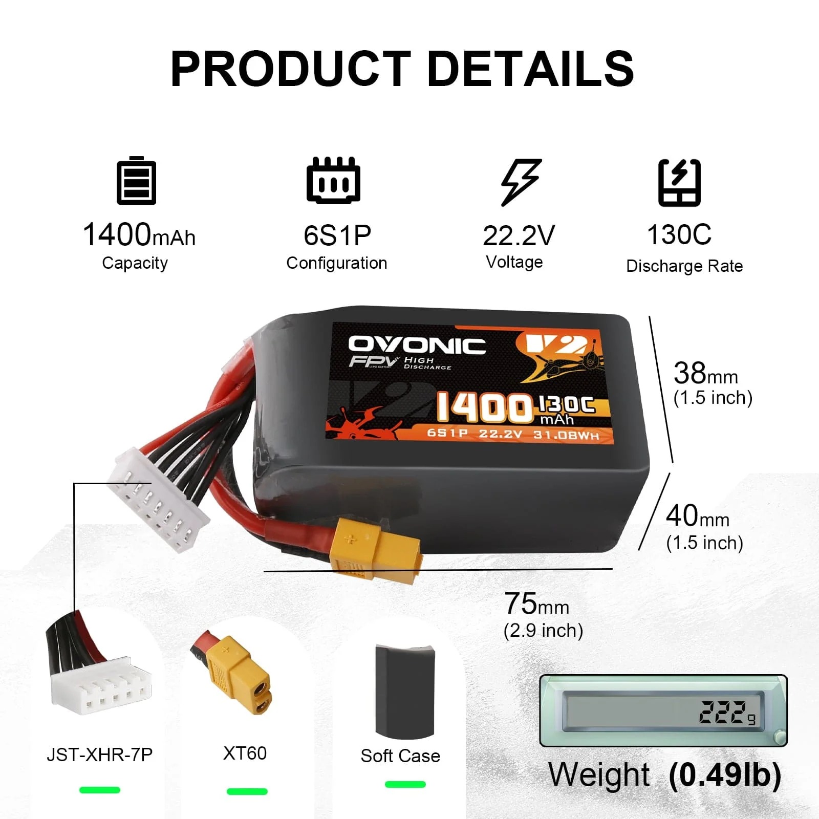 Baterai LiPo Ovonic 6S 22.2V 1 - Walksnail Avatar Hd Goggles X ulasan dan harga